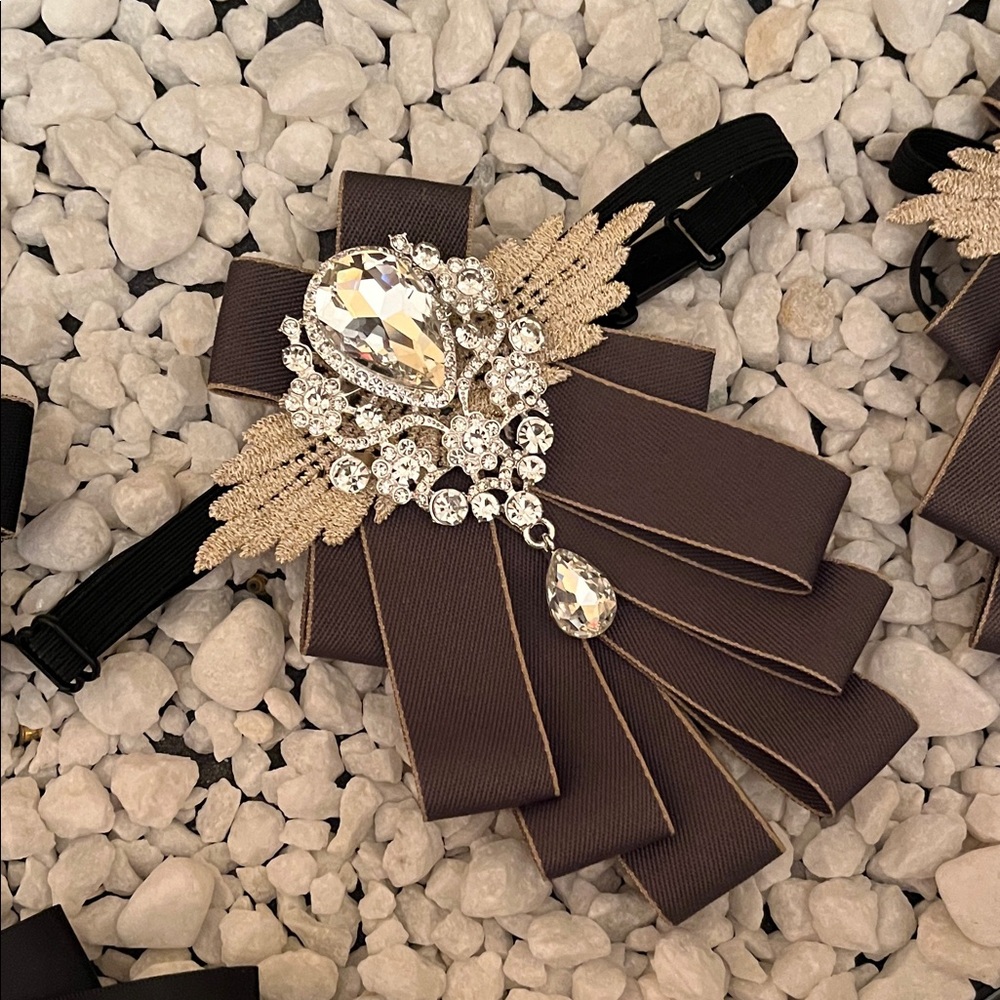 Elegant Silver Crystal Brooch